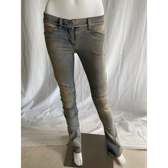 Balmain Women's Moto-style Distressed Low-Rise 36 - Picture 1 of 12